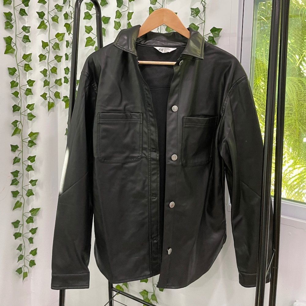 Faux Leather Shacket